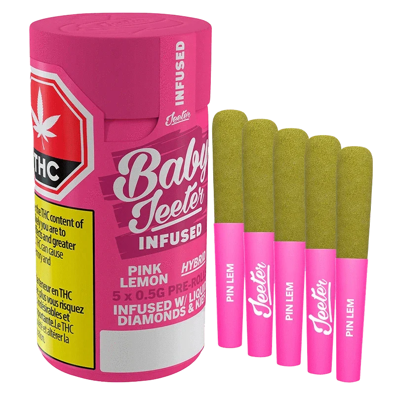 Baby Jeeter Pink Lemon Liquid Diamonds and Kief Coated Infused By Jeeter