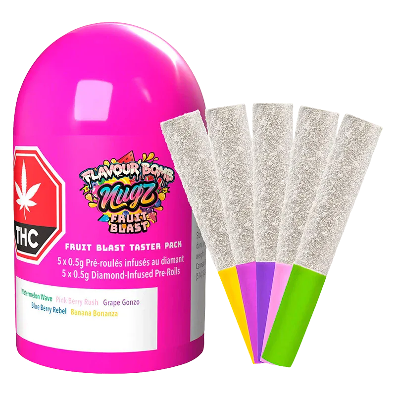 Flavour Bomb Fruit Blast Taster Pack Diamonds Infused and Diamond Coated By Nugz