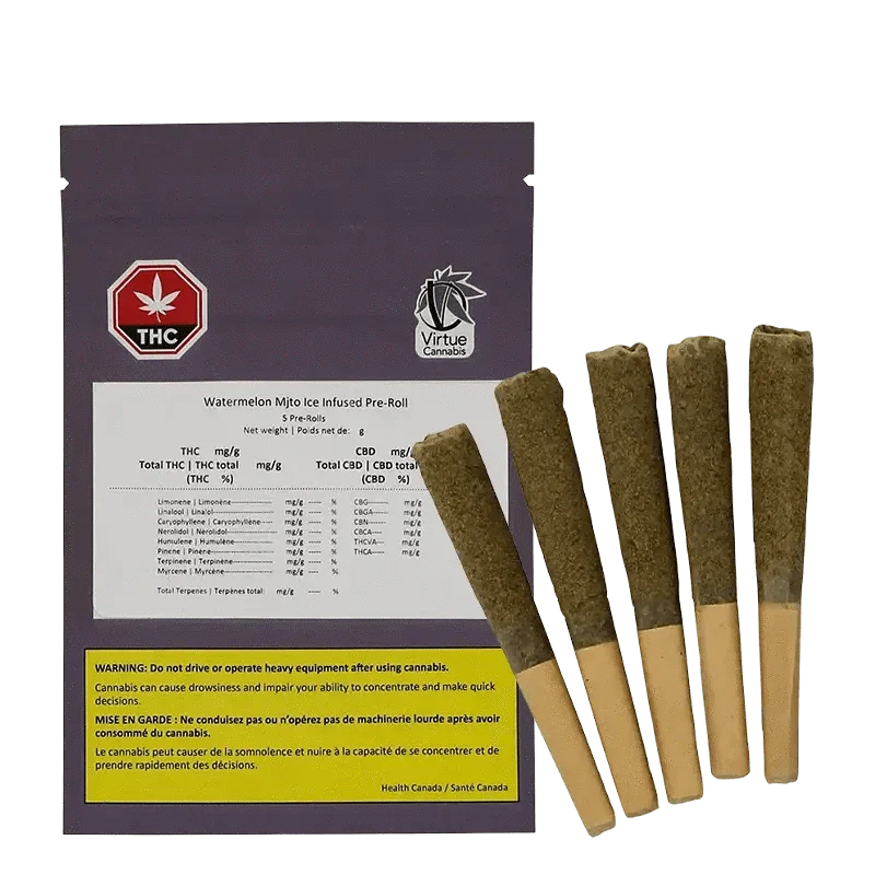 Watermelon Mjto Ice Diamonds And Golden Kief Coated Infused Blunt By Virtue Cannabis
