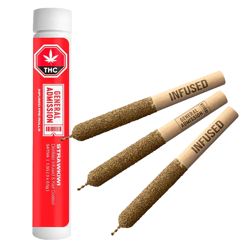 StrawKiwi Distillate Infused And Kief Coated By General Admission