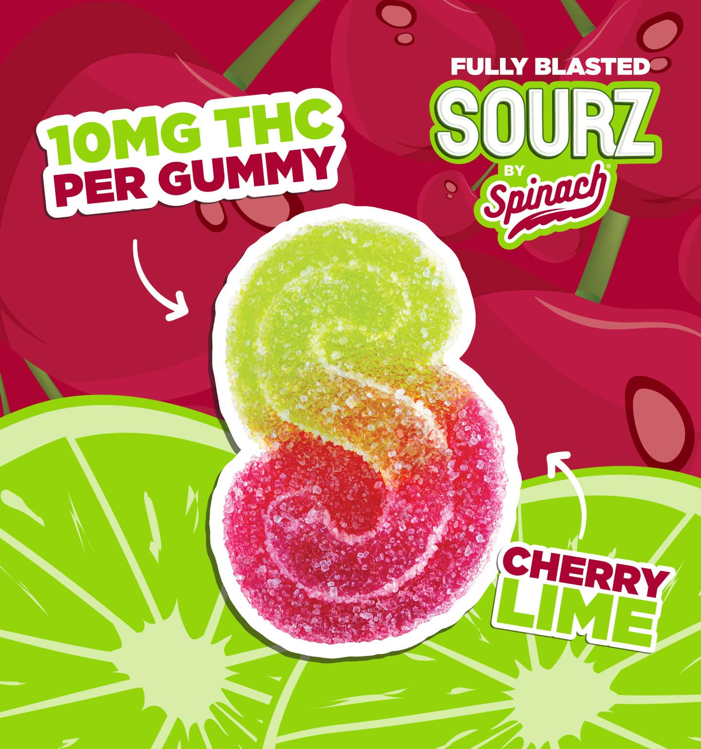 Fully Blasted Cherry Lime By Spinach Sourz (H)