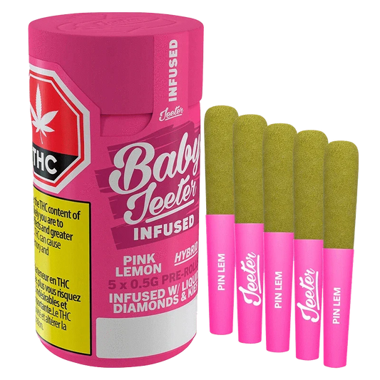 Baby Jeeter Pink Lemon Liquid Diamonds and Kief Coated Infused By Jeeter