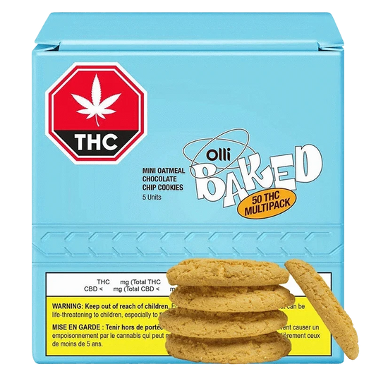 Baked 50 THC Mini Oatmeal Chocolate Chip Cookies By Olli (H)