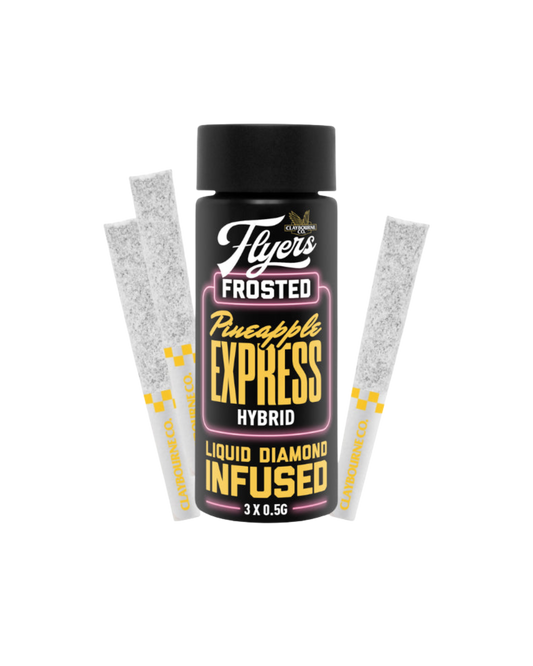 Frosted Flyers Pineapple Express Liquid Diamond And Diamond dust Infused By Clayborne