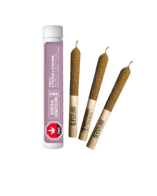 Lykke Lychee Distillate Infused and kief coated By Gen. Adm.