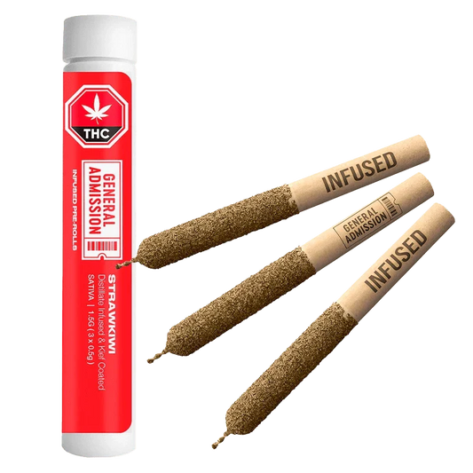 StrawKiwi Distillate Infused And Kief Coated By General Admission
